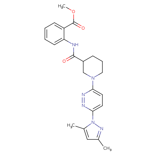 methyl 2-{1-[6-(3,5-dimethyl-1H-pyrazol-1-yl)pyridazin-3-yl]piperidine-3-amido}benzoate
