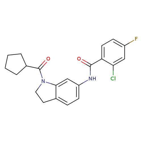 2-chloro-N-(1-cyclopentanecarbonyl-2,3-dihydro-1H-indol-6-yl)-4-fluorobenzamide