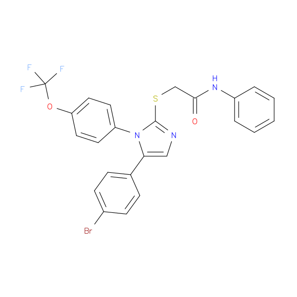 2-{[5-(4-bromophenyl)-1-[4-(trifluoromethoxy)phenyl]-1H-imidazol-2-yl]sulfanyl}-N-phenylacetamide