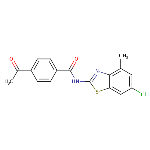 4-acetyl-N-(6-chloro-4-methyl-1,3-benzothiazol-2-yl)benzamide