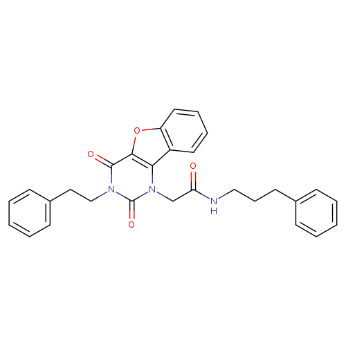 2-[4,6-dioxo-5-(2-phenylethyl)-8-oxa-3,5-diazatricyclo[7.4.0.0^{2,7}]trideca-1(9),2(7),10,12-tetraen-3-yl]-N-(3-phenylpropyl)acetamide
