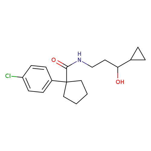 1-(4-chlorophenyl)-N-(3-cyclopropyl-3-hydroxypropyl)cyclopentane-1-carboxamide