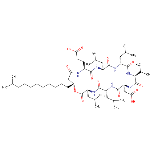3-((3S,6R,9S,12S,15R,18S,21S,25R)-9-(carboxymethyl)-3,6,15,18-tetraisobutyl-12-isopropyl-25-(10-methylundecyl)-2,5,8,11,14,17,20,23-octaoxo-1-oxa-4,7,10,13,16,19,22-heptaazacyclopentacosan-21-yl)propanoic acid