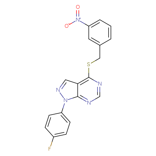 1-(4-fluorophenyl)-4-{[(3-nitrophenyl)methyl]sulfanyl}-1H-pyrazolo[3,4-d]pyrimidine