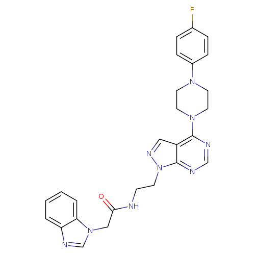 2-(1H-1,3-benzodiazol-1-yl)-N-(2-{4-[4-(4-fluorophenyl)piperazin-1-yl]-1H-pyrazolo[3,4-d]pyrimidin-1-yl}ethyl)acetamide