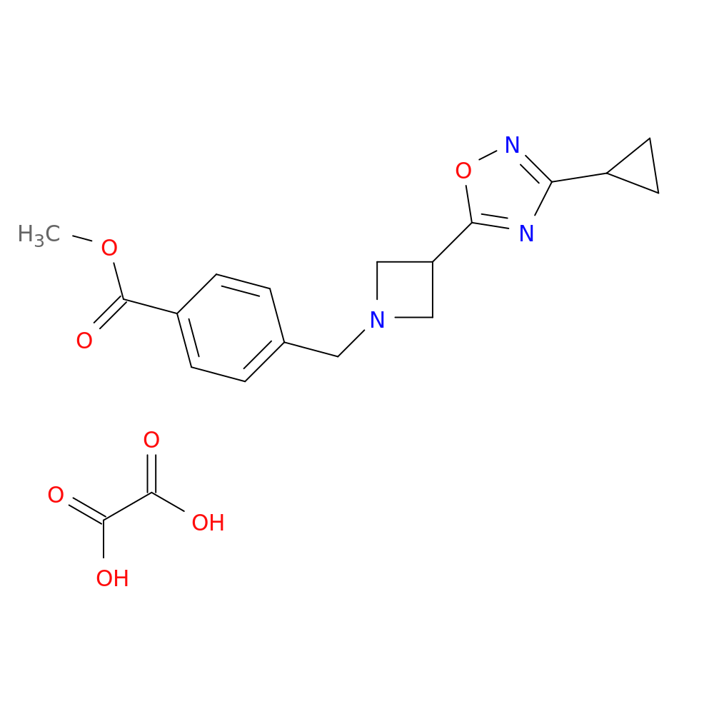 methyl 4-{[3-(3-cyclopropyl-1,2,4-oxadiazol-5-yl)azetidin-1-yl]methyl}benzoate; oxalic acid
