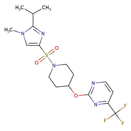 2-[(1-{[1-methyl-2-(propan-2-yl)-1H-imidazol-4-yl]sulfonyl}piperidin-4-yl)oxy]-4-(trifluoromethyl)pyrimidine