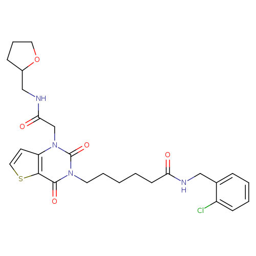 N-[(2-chlorophenyl)methyl]-6-[2,4-dioxo-1-({[(oxolan-2-yl)methyl]carbamoyl}methyl)-1H,2H,3H,4H-thieno[3,2-d]pyrimidin-3-yl]hexanamide