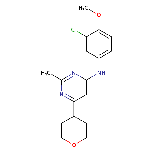 N-(3-chloro-4-methoxyphenyl)-2-methyl-6-(oxan-4-yl)pyrimidin-4-amine