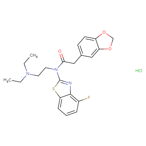 2-(2H-1,3-benzodioxol-5-yl)-N-[2-(diethylamino)ethyl]-N-(4-fluoro-1,3-benzothiazol-2-yl)acetamide hydrochloride
