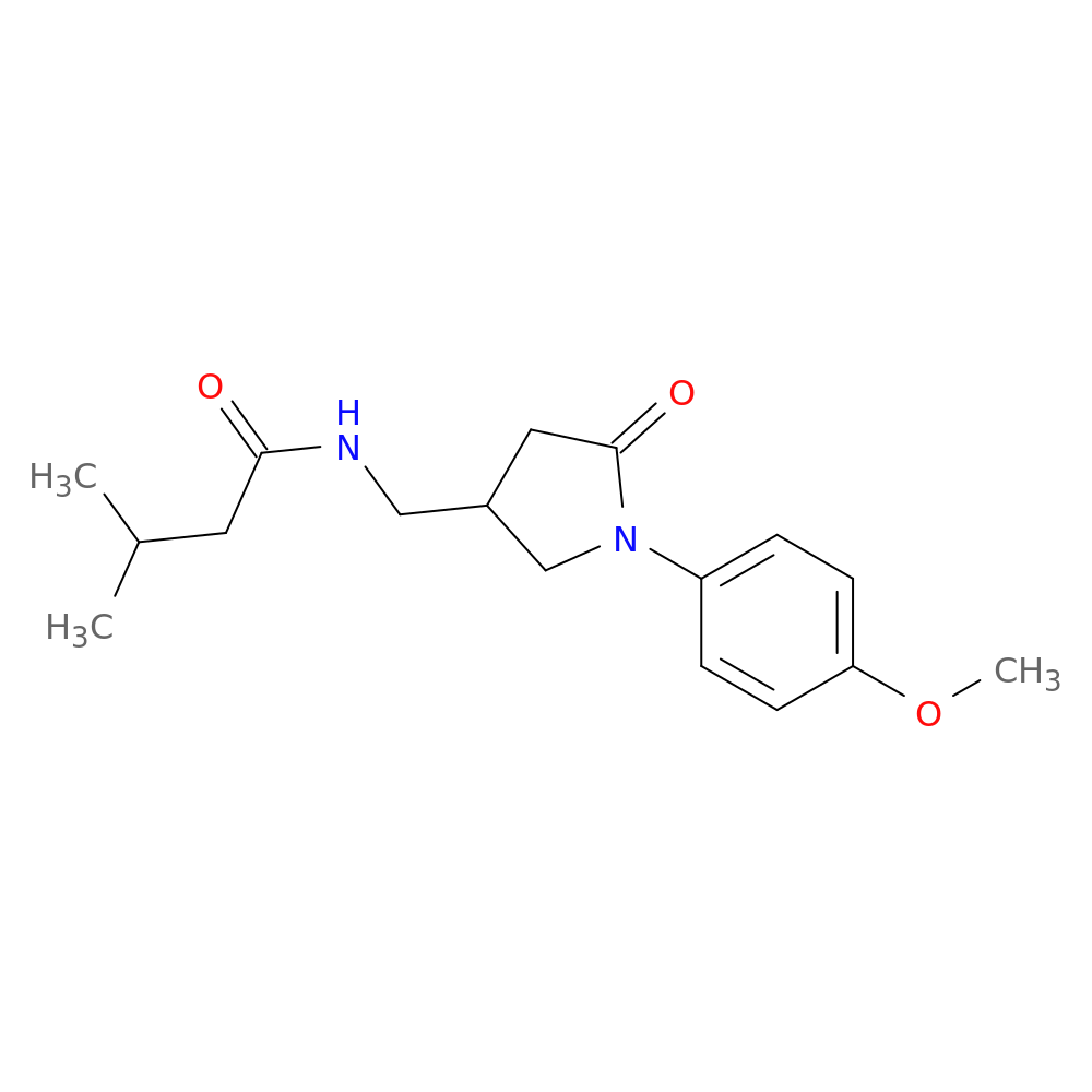 N-{[1-(4-methoxyphenyl)-5-oxopyrrolidin-3-yl]methyl}-3-methylbutanamide