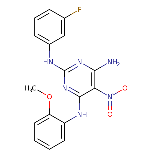 N2-(3-fluorophenyl)-N4-(2-methoxyphenyl)-5-nitropyrimidine-2,4,6-triamine