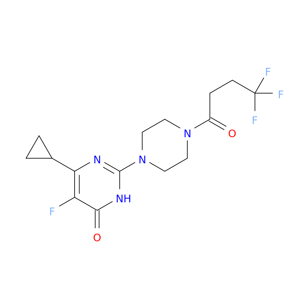 6-cyclopropyl-5-fluoro-2-[4-(4,4,4-trifluorobutanoyl)piperazin-1-yl]-3,4-dihydropyrimidin-4-one
