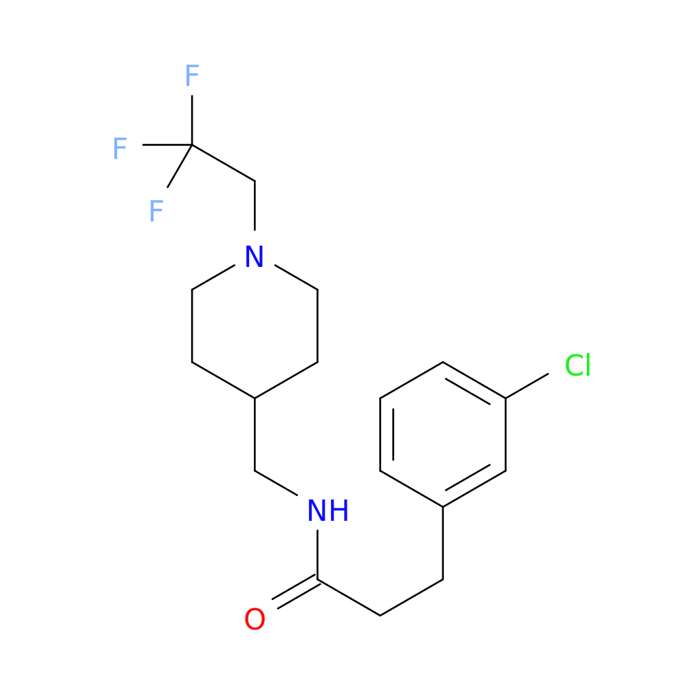 3-(3-chlorophenyl)-N-{[1-(2,2,2-trifluoroethyl)piperidin-4-yl]methyl}propanamide