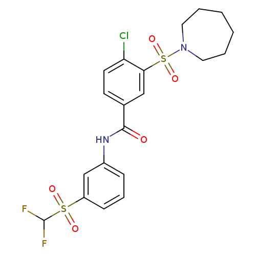 3-(azepane-1-sulfonyl)-4-chloro-N-(3-difluoromethanesulfonylphenyl)benzamide