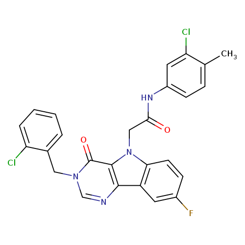 N-(3-chloro-4-methylphenyl)-2-{3-[(2-chlorophenyl)methyl]-8-fluoro-4-oxo-3H,4H,5H-pyrimido[5,4-b]indol-5-yl}acetamide
