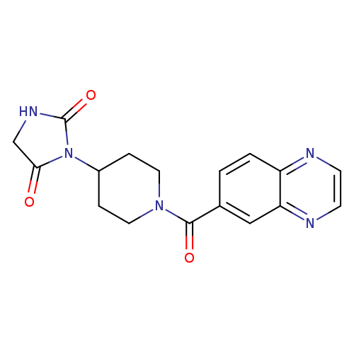 3-[1-(quinoxaline-6-carbonyl)piperidin-4-yl]imidazolidine-2,4-dione