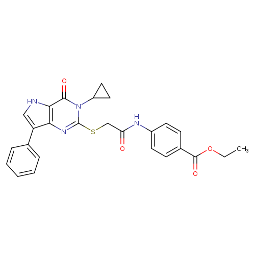 ethyl 4-[2-({3-cyclopropyl-4-oxo-7-phenyl-3H,4H,5H-pyrrolo[3,2-d]pyrimidin-2-yl}sulfanyl)acetamido]benzoate