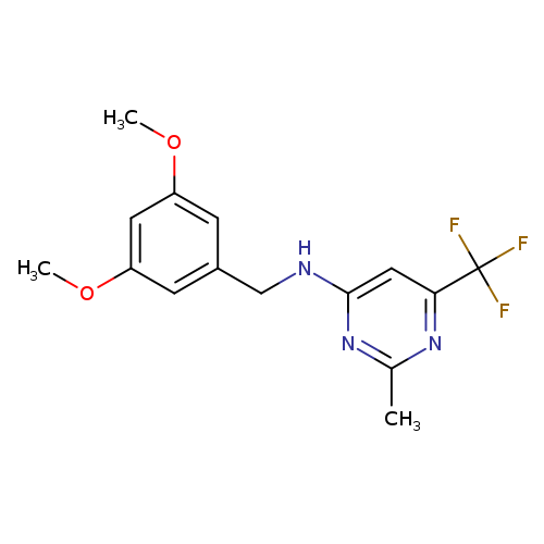 N-[(3,5-dimethoxyphenyl)methyl]-2-methyl-6-(trifluoromethyl)pyrimidin-4-amine