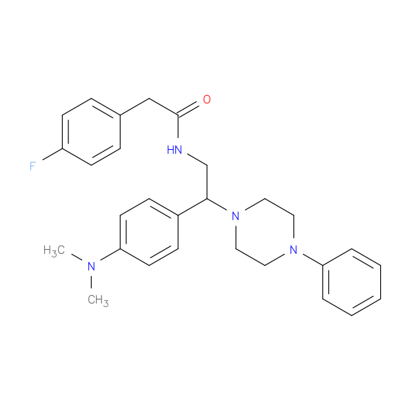 N-{2-[4-(dimethylamino)phenyl]-2-(4-phenylpiperazin-1-yl)ethyl}-2-(4-fluorophenyl)acetamide