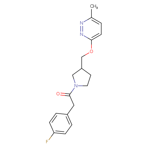 2-(4-fluorophenyl)-1-(3-{[(6-methylpyridazin-3-yl)oxy]methyl}pyrrolidin-1-yl)ethan-1-one