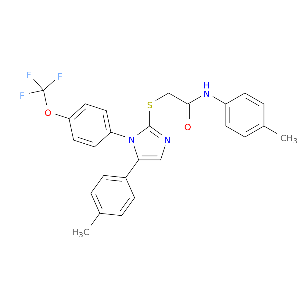 N-(4-methylphenyl)-2-{[5-(4-methylphenyl)-1-[4-(trifluoromethoxy)phenyl]-1H-imidazol-2-yl]sulfanyl}acetamide