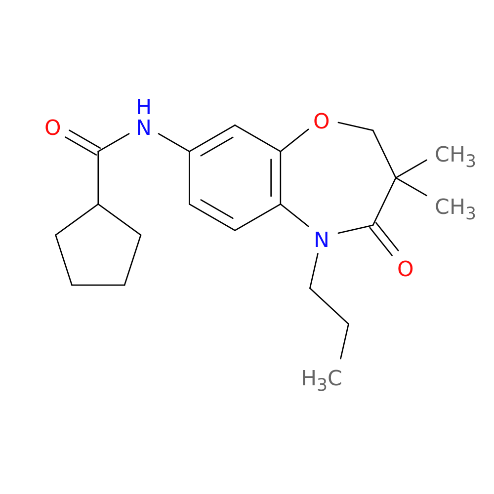 N-(3,3-dimethyl-4-oxo-5-propyl-2,3,4,5-tetrahydro-1,5-benzoxazepin-8-yl)cyclopentanecarboxamide