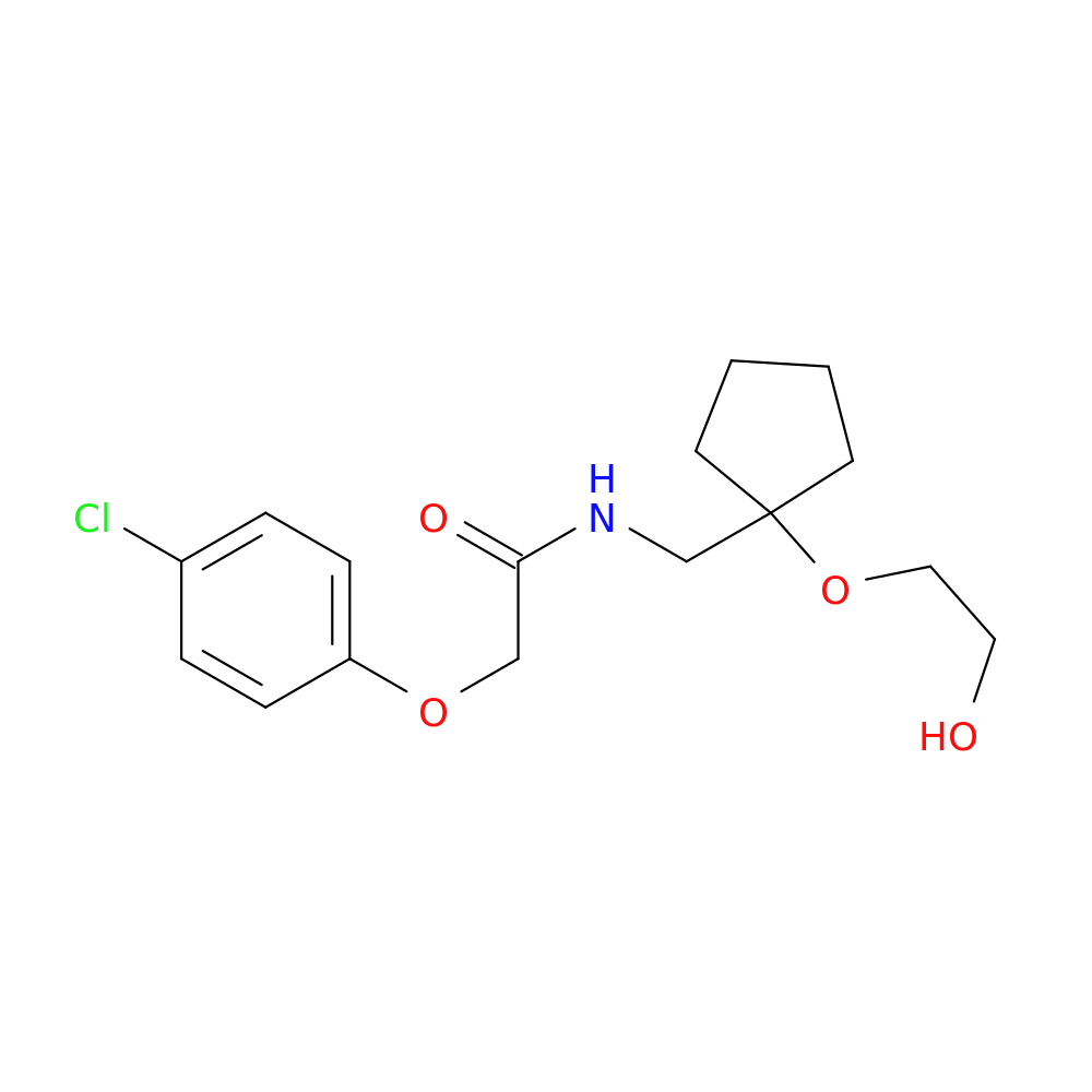 2-(4-chlorophenoxy)-N-{[1-(2-hydroxyethoxy)cyclopentyl]methyl}acetamide