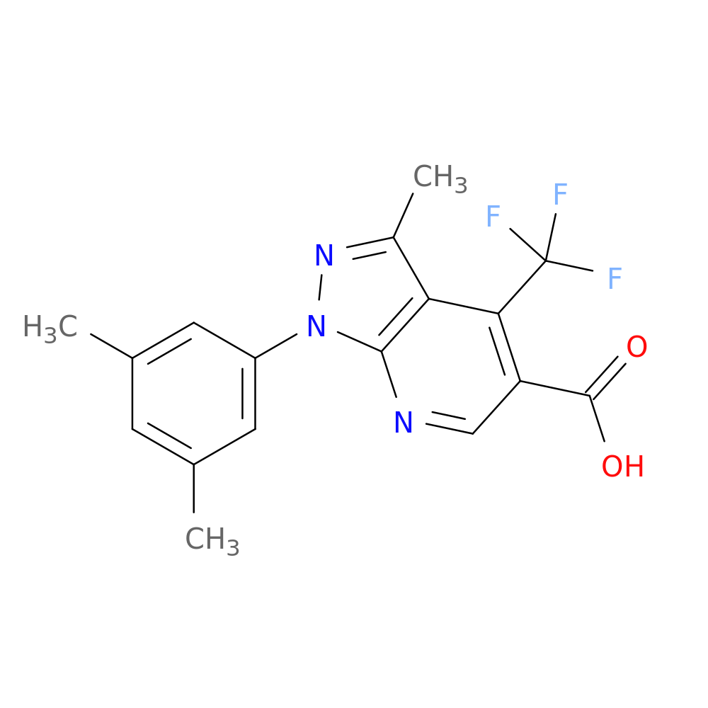 1-(3,5-dimethylphenyl)-3-methyl-4-(trifluoromethyl)-1H-pyrazolo[3,4-b]pyridine-5-carboxylic acid