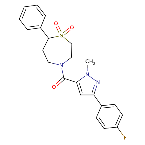 4-[3-(4-fluorophenyl)-1-methyl-1H-pyrazole-5-carbonyl]-7-phenyl-1lambda6,4-thiazepane-1,1-dione