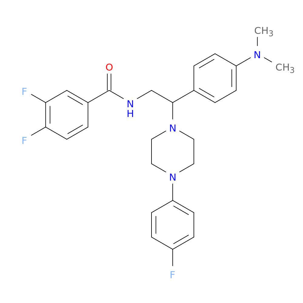 N-{2-[4-(dimethylamino)phenyl]-2-[4-(4-fluorophenyl)piperazin-1-yl]ethyl}-3,4-difluorobenzamide