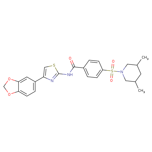 N-[4-(2H-1,3-benzodioxol-5-yl)-1,3-thiazol-2-yl]-4-[(3,5-dimethylpiperidin-1-yl)sulfonyl]benzamide