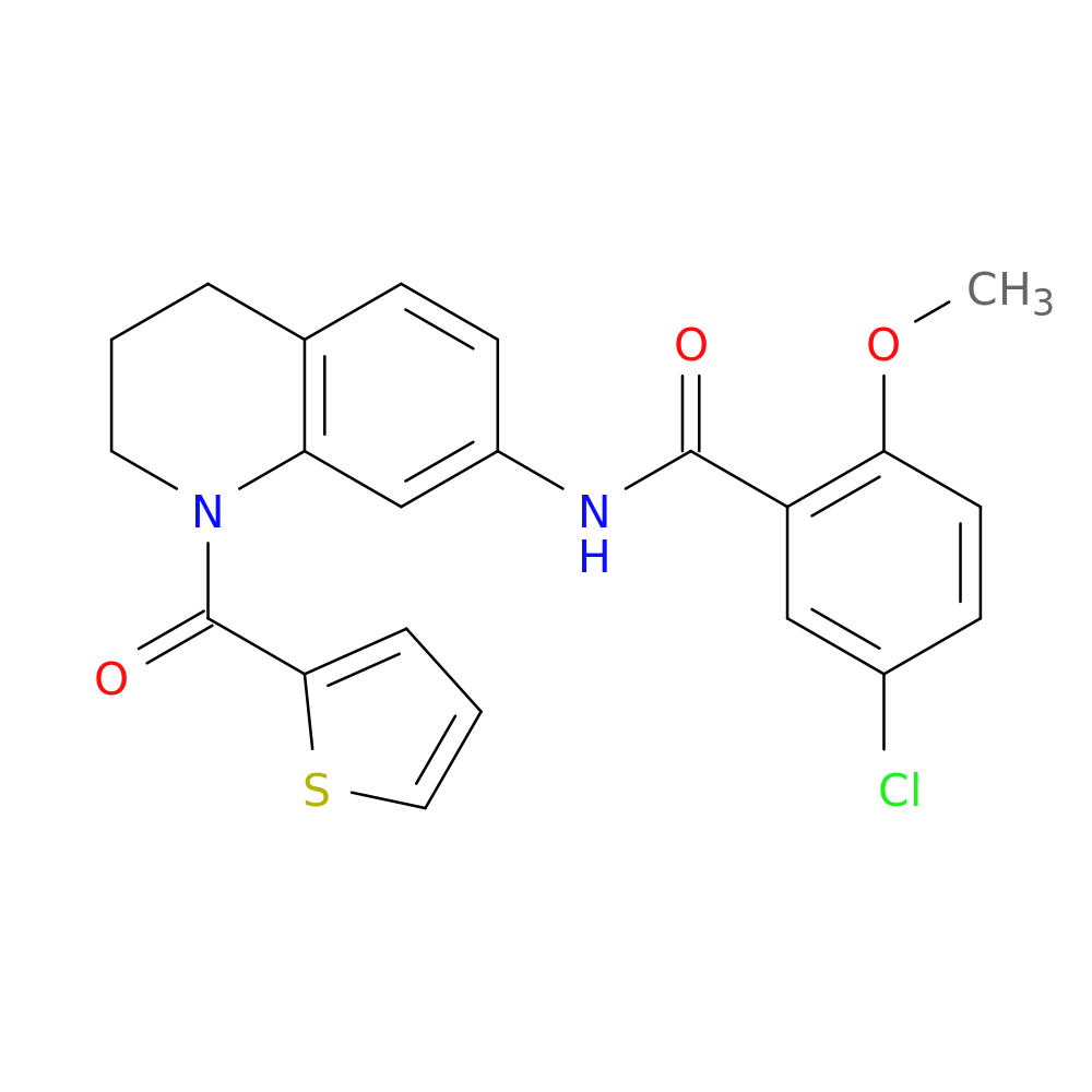 5-chloro-2-methoxy-N-[1-(thiophene-2-carbonyl)-1,2,3,4-tetrahydroquinolin-7-yl]benzamide