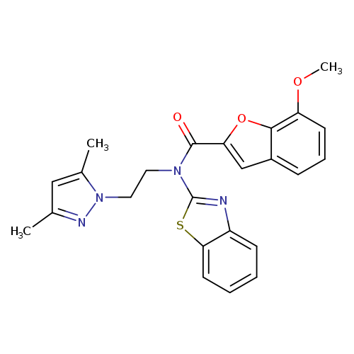 N-(1,3-benzothiazol-2-yl)-N-[2-(3,5-dimethyl-1H-pyrazol-1-yl)ethyl]-7-methoxy-1-benzofuran-2-carboxamide