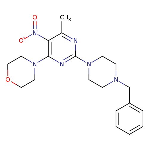 4-[2-(4-benzylpiperazin-1-yl)-6-methyl-5-nitropyrimidin-4-yl]morpholine