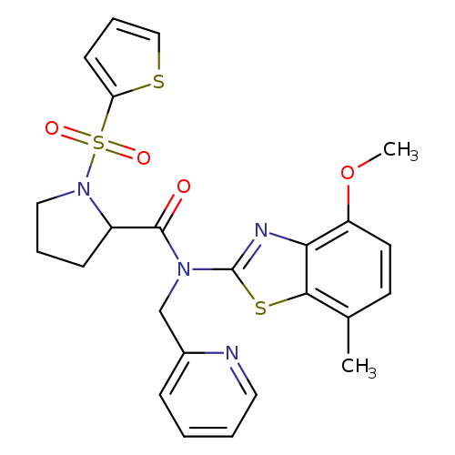 N-(4-methoxy-7-methyl-1,3-benzothiazol-2-yl)-N-[(pyridin-2-yl)methyl]-1-(thiophene-2-sulfonyl)pyrrolidine-2-carboxamide