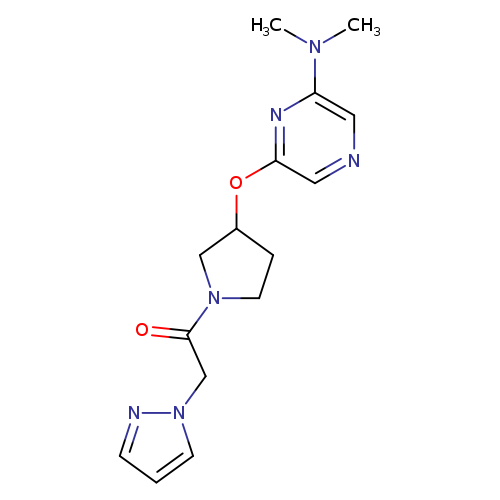 1-(3-{[6-(dimethylamino)pyrazin-2-yl]oxy}pyrrolidin-1-yl)-2-(1H-pyrazol-1-yl)ethan-1-one