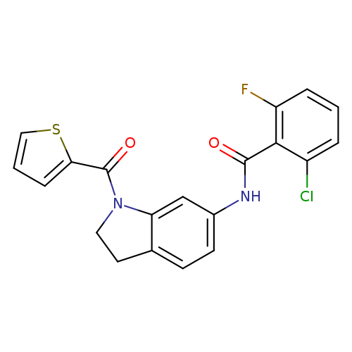 2-chloro-6-fluoro-N-[1-(thiophene-2-carbonyl)-2,3-dihydro-1H-indol-6-yl]benzamide
