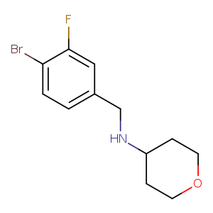 N-[(4-bromo-3-fluorophenyl)methyl]oxan-4-amine