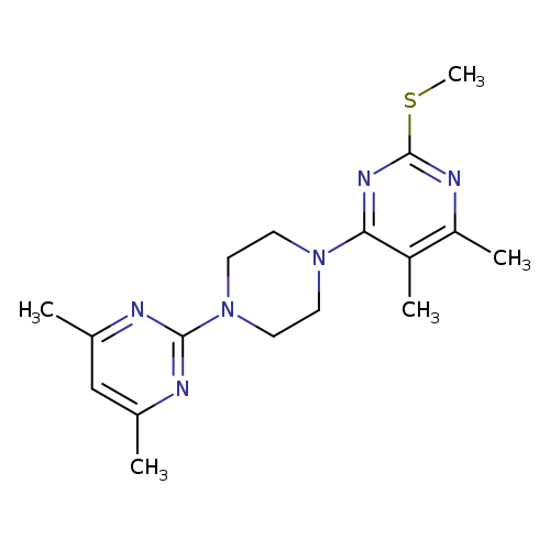 4-[4-(4,6-dimethylpyrimidin-2-yl)piperazin-1-yl]-5,6-dimethyl-2-(methylsulfanyl)pyrimidine
