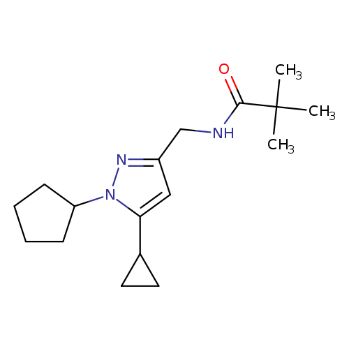 N-[(1-cyclopentyl-5-cyclopropyl-1H-pyrazol-3-yl)methyl]-2,2-dimethylpropanamide