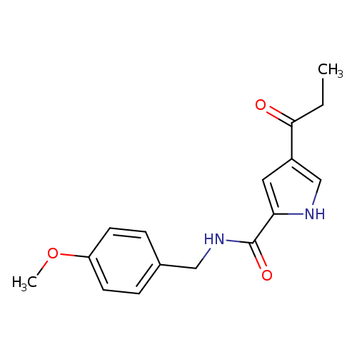 N-[(4-methoxyphenyl)methyl]-4-propanoyl-1H-pyrrole-2-carboxamide