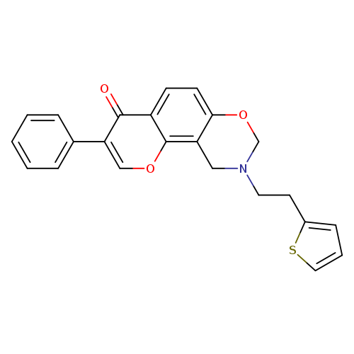 3-phenyl-9-[2-(thiophen-2-yl)ethyl]-4H,8H,9H,10H-chromeno[8,7-e][1,3]oxazin-4-one