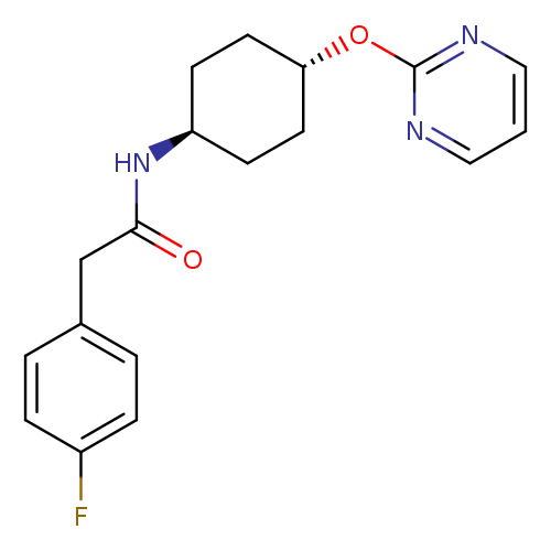 2-(4-fluorophenyl)-N-[(1r,4r)-4-(pyrimidin-2-yloxy)cyclohexyl]acetamide