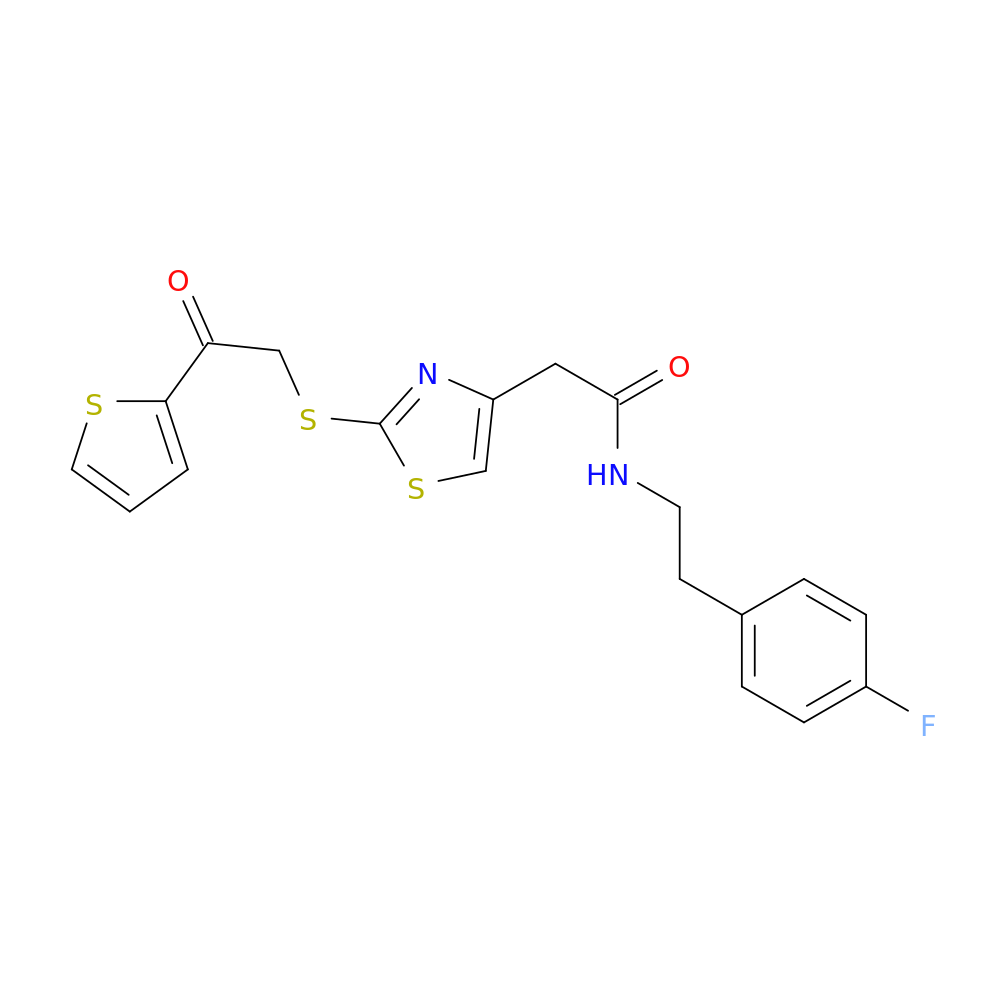 N-[2-(4-fluorophenyl)ethyl]-2-(2-{[2-oxo-2-(thiophen-2-yl)ethyl]sulfanyl}-1,3-thiazol-4-yl)acetamide