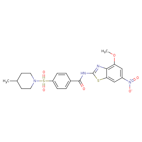 N-(4-methoxy-6-nitro-1,3-benzothiazol-2-yl)-4-[(4-methylpiperidin-1-yl)sulfonyl]benzamide