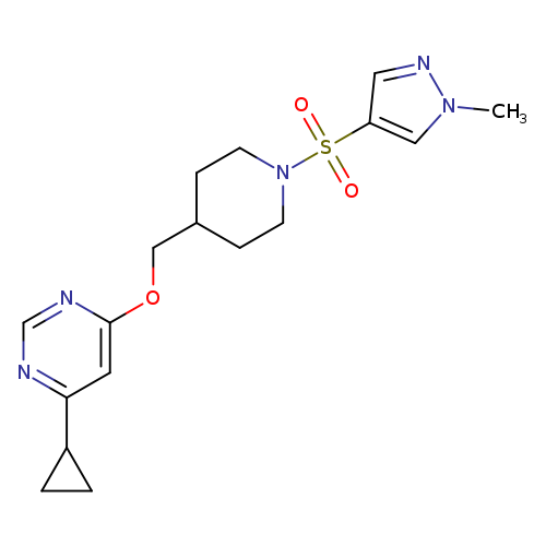 4-cyclopropyl-6-({1-[(1-methyl-1H-pyrazol-4-yl)sulfonyl]piperidin-4-yl}methoxy)pyrimidine