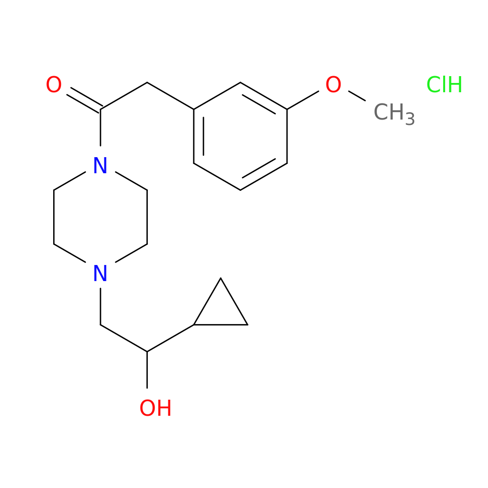 1-[4-(2-cyclopropyl-2-hydroxyethyl)piperazin-1-yl]-2-(3-methoxyphenyl)ethan-1-one hydrochloride