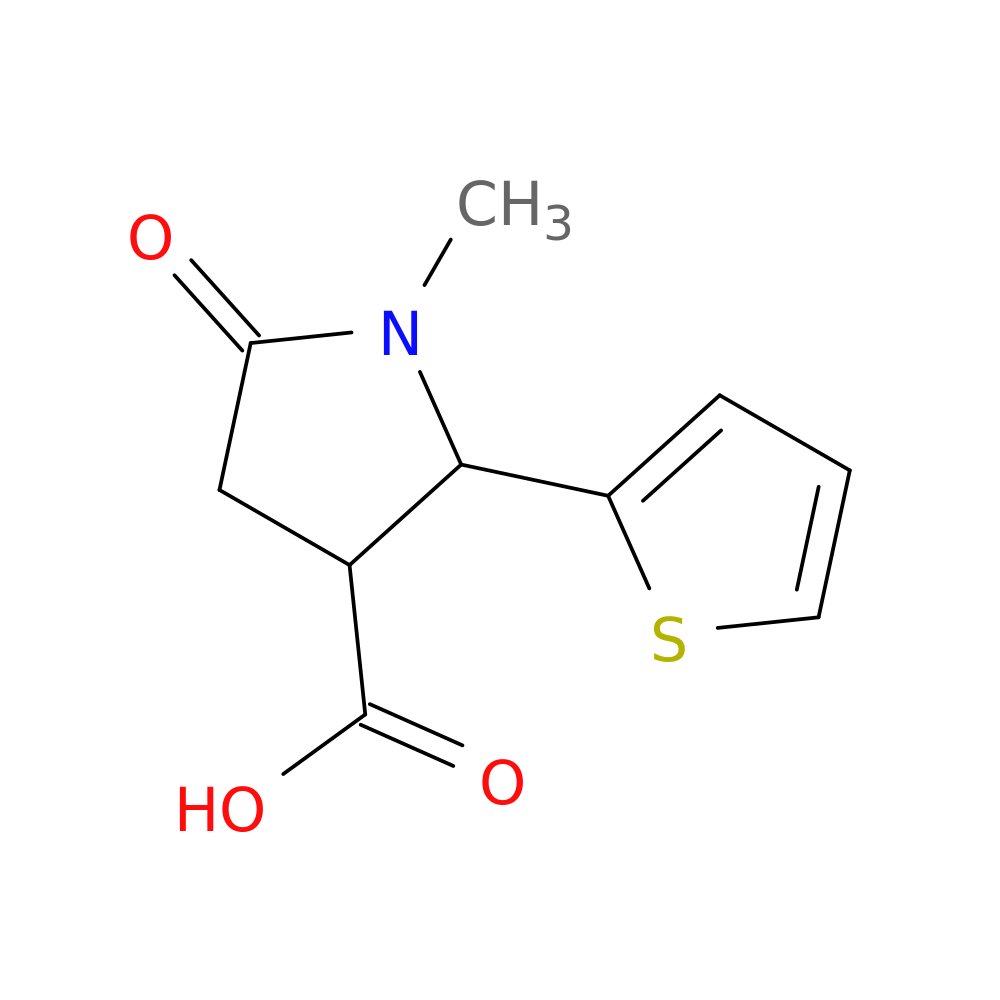 1-methyl-5-oxo-2-(thiophen-2-yl)pyrrolidine-3-carboxylic acid