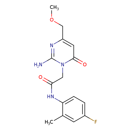 2-[2-amino-4-(methoxymethyl)-6-oxo-1,6-dihydropyrimidin-1-yl]-N-(4-fluoro-2-methylphenyl)acetamide